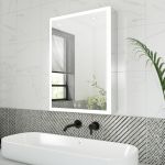 Breccan 20 x 28 Inch Single Door LED Medicine Cabinet