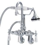 Tub Wall Mount English Telephone Faucet - Gooseneck Spout