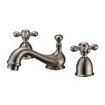 Minispread Teapot Bathroom Sink Faucet - Metal Cross Handles