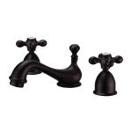 Minispread Teapot Bathroom Sink Faucet - Metal Cross Handles