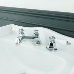 Nouveau Widespread Bathroom Sink Faucet - Porcelain Lever Handles