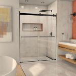 Maidstone Kent 56-60 in. W x 76 in. H Frameless Bypass Shower Door