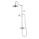 Exposed Porcelain Handle Shower Set with Handshower

