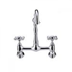 Florian Wall Mount Kitchen Faucet - Metal Cross Handles