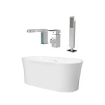 Dustin Acrylic Double Ended Freestanding Tub and Faucet Package