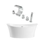 Conway Acrylic Double Slipper Freestanding Tub Package