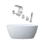Medway Matte White Acrylic Double Ended Freestanding Tub Package