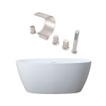 Medway Matte White Acrylic Double Ended Freestanding Tub Package