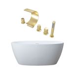 Medway Matte White Acrylic Double Ended Freestanding Tub Package