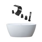 Medway Matte White Acrylic Double Ended Freestanding Tub Package