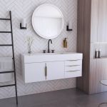 Exton 48 Inch Oak Console Floating Vanity