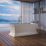 Delcan 67 Inch Pedestal Freestanding Acrylic Tub