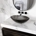 Transparent Oblong Solid Surface Vessel Sink - Black