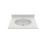 24 Inch Vanity Top with Oval Integral Sink