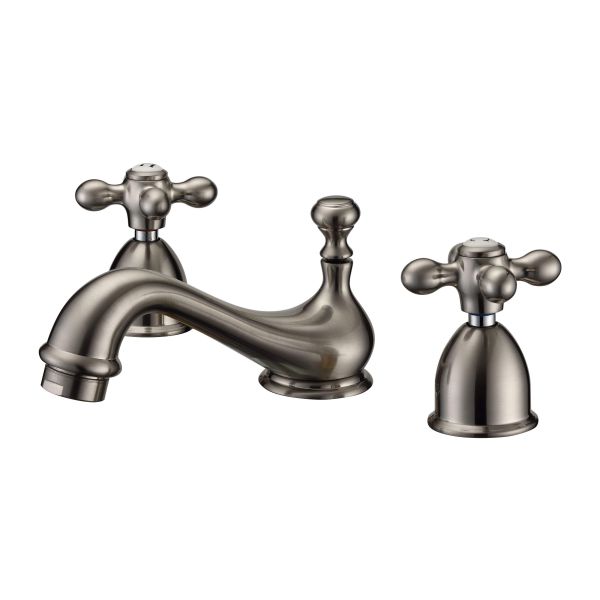 Minispread Teapot Bathroom Sink Faucet - Metal Cross Handles