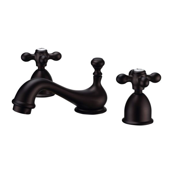 Minispread Teapot Bathroom Sink Faucet - Metal Cross Handles