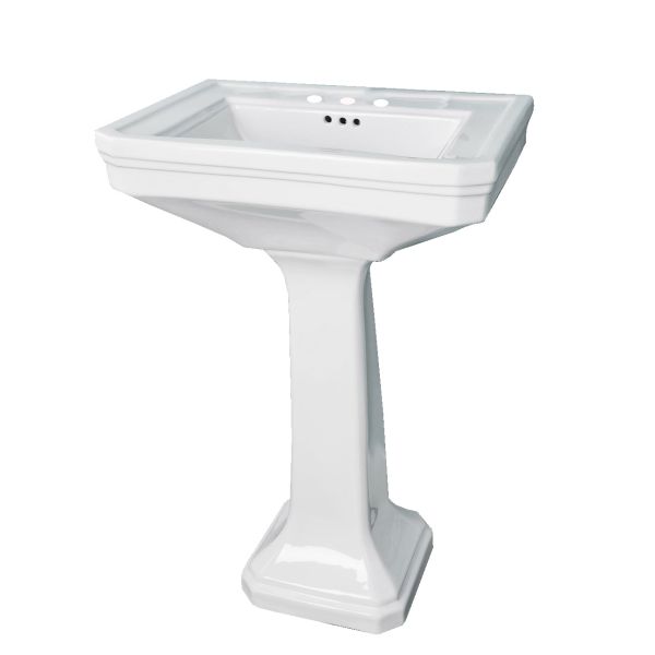 26 Inch Porcelain Pedestal Bathroom Sink