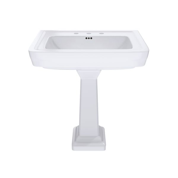 Crest 30 Inch Pedestal Bathroom Sink - 8 Inch Faucet Drillings