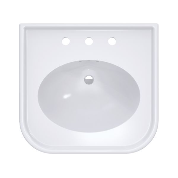 Crest 26 Inch Pedestal Bathroom Sink - 8 Inch Faucet Drillings