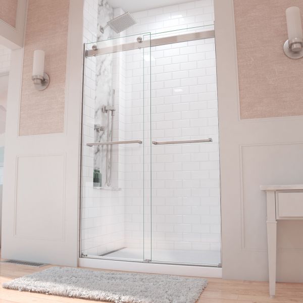 Maidstone Kent 44-48 in. W x 76 in. H Frameless Bypass Shower Door