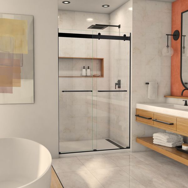 Maidstone Kent 44-48 in. W x 76 in. H Frameless Bypass Shower Door