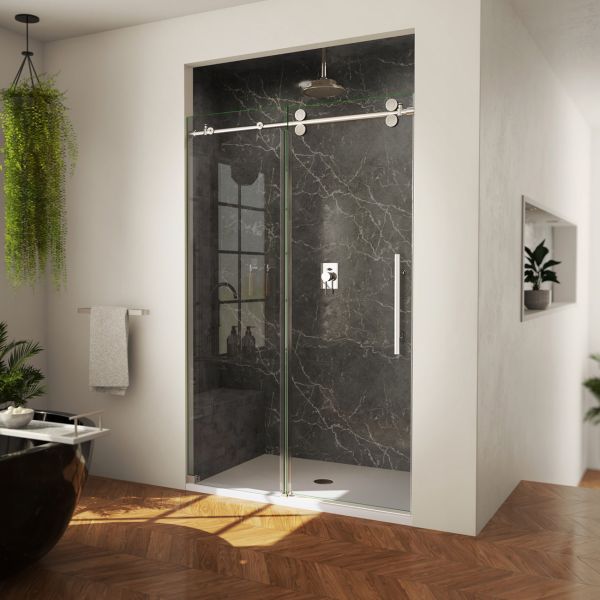 Maidstone Arlo 44-48 in. W x 76 in. H Fully Frameless Sliding Shower Door