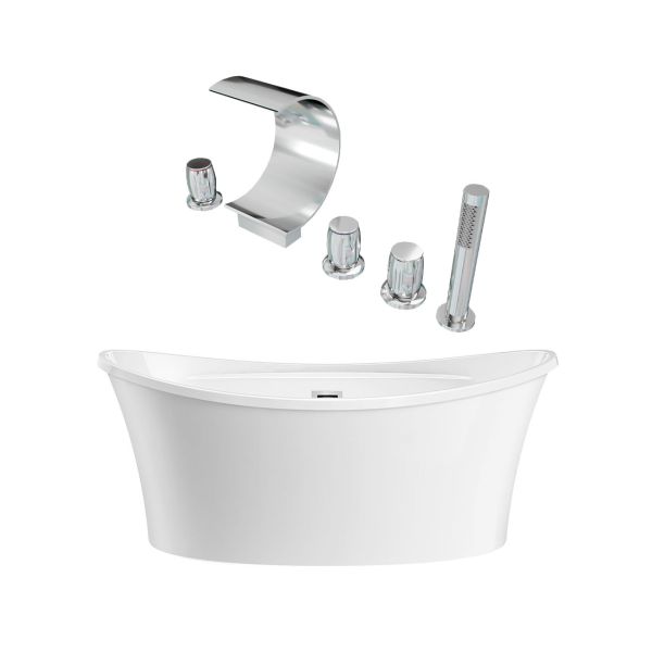 Conway Acrylic Double Slipper Freestanding Tub Package