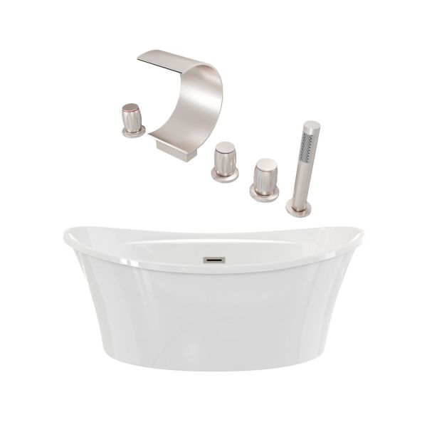 Conway Acrylic Double Slipper Freestanding Tub Package