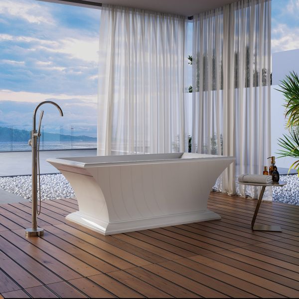 Maverick 67 Inch Acrylic Double Ended Pedestal Tub