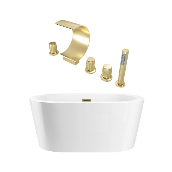 Turkana Acrylic Contemporary Double Ended Tub and Faucet Package
