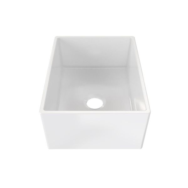 24 Inch Wall Mount Fireclay Utility Sink - White