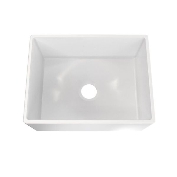 24 Inch Wall Mount Fireclay Utility Sink - White