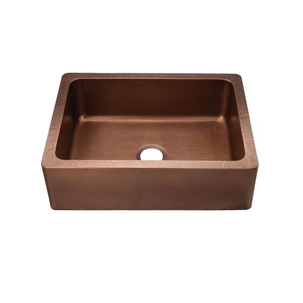 30 Inch Copper Single Bowl Apron Farmhouse Sink