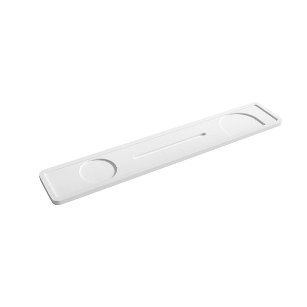 Matte White Bath Tray With Wine Holder