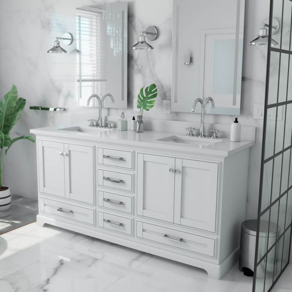 Hampshire 72 Inch Oak Vanity with Rectangle Sink