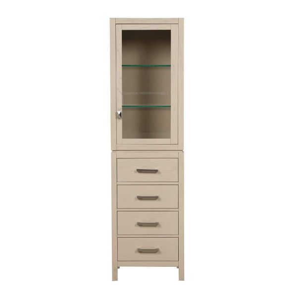 Holden 72 Inch Corner Oak Linen Cabinet