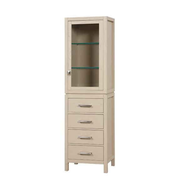 Holden 72 Inch Corner Oak Linen Cabinet
