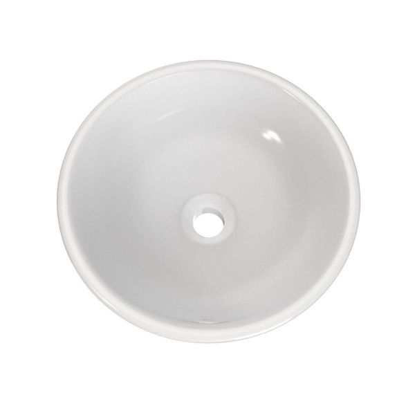 Modern 17 Inch Round White Vessel Bathroom Sink