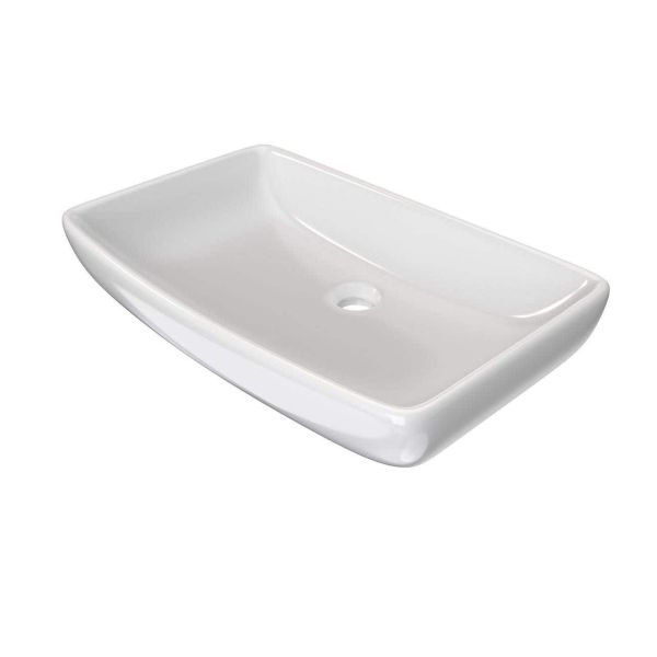 24 Inch Rectangular White Vessel Bathroom Sink