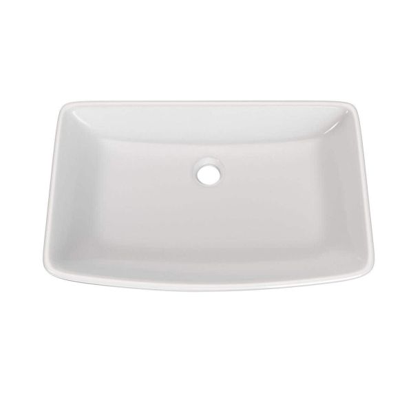 24 Inch Rectangular White Vessel Bathroom Sink