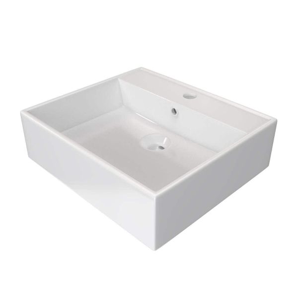 21 Inch Square White Vessel Bathroom Sink
