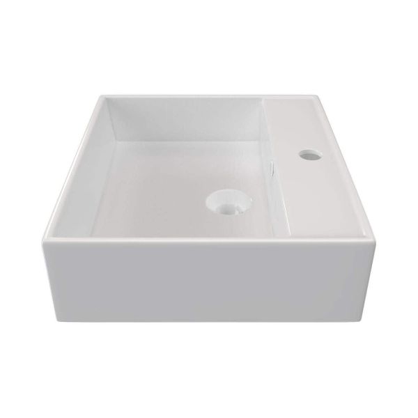 21 Inch Square White Vessel Bathroom Sink