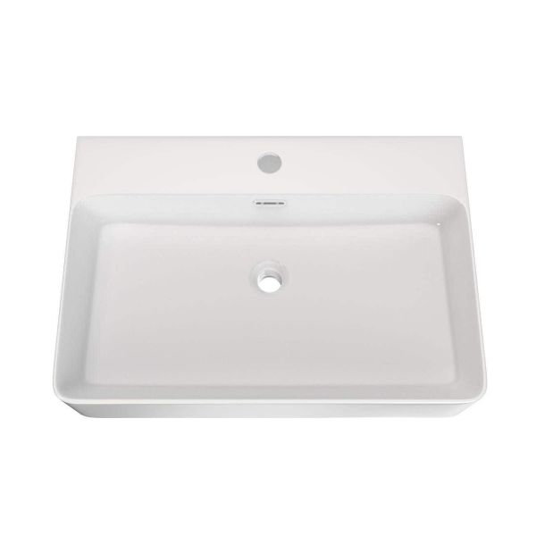 Unique 24 Inch Rectangle White Vessel Bathroom Sink