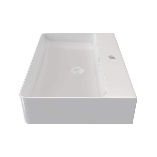 Unique 24 Inch Rectangle White Vessel Bathroom Sink