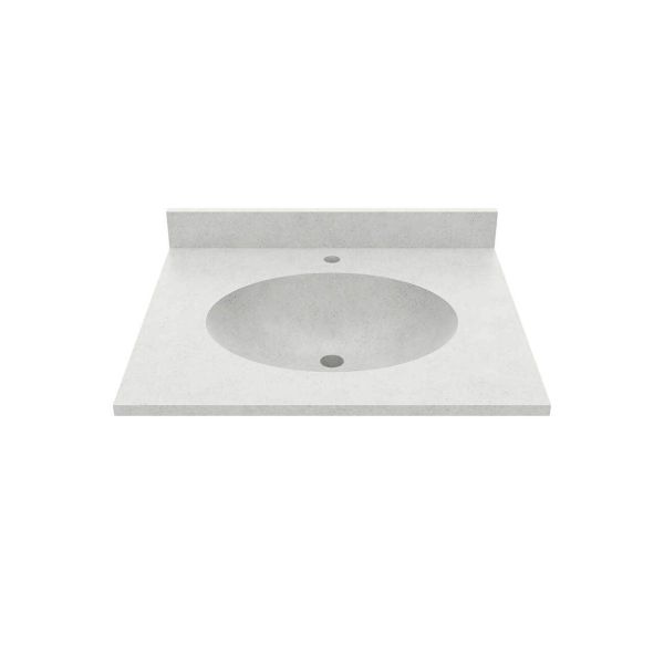 24 Inch Vanity Top with Oval Integral Sink