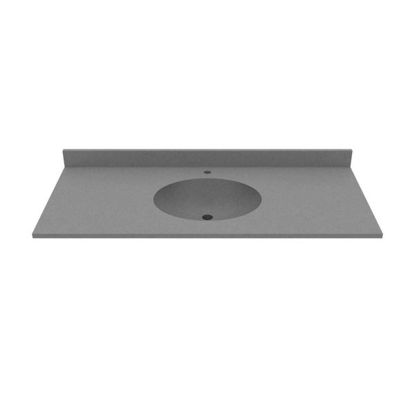 61 Inch Vanity Top With Oval Integral Sinks