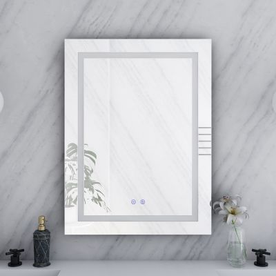 Orionis 24 by 32 Inch Rectangle Lighted Mirror with Anti-Fog