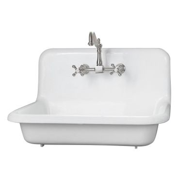 30" Cast Iron High Back Sink