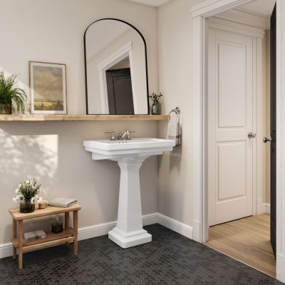 Crest 30 Inch Pedestal Bathroom Sink - 8 Inch Faucet Drillings