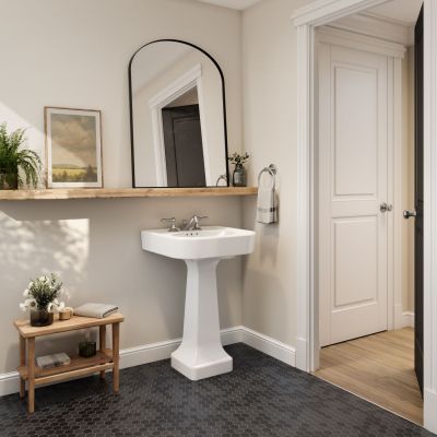 Crest 26 Inch Pedestal Bathroom Sink - 8 Inch Faucet Drillings